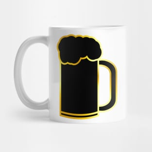 Beer Mug | Black Fill & Golden Ombre Stroke Mug